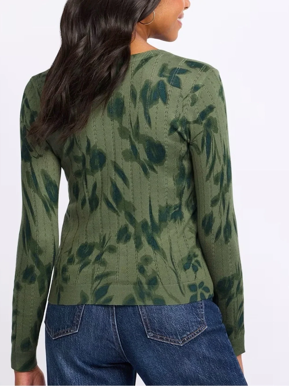Daniel Rainn Luisa V Neck Cardigan Green Large NWT STITCH FIX